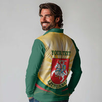 Personalised Lithuania Independence Day Long Sleeve Polo Shirt Coat Of Arms Proud - Wonder Print Shop