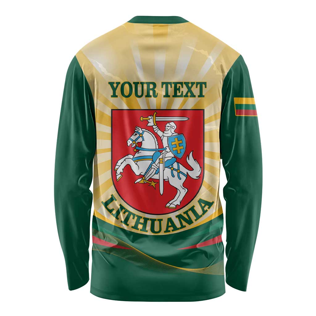 Personalised Lithuania Independence Day Long Sleeve Shirt Coat Of Arms Proud - Wonder Print Shop