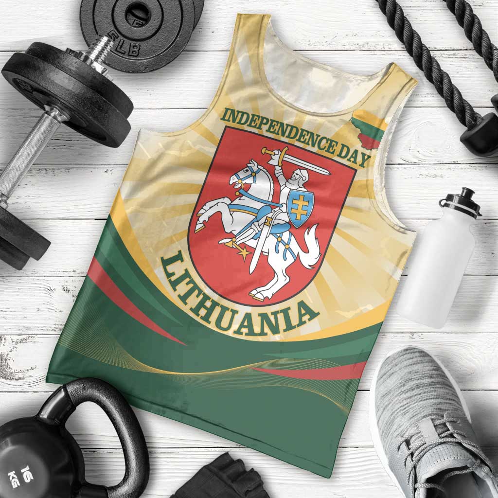Personalised Lithuania Independence Day Men Tank Top Coat Of Arms Proud - Wonder Print Shop