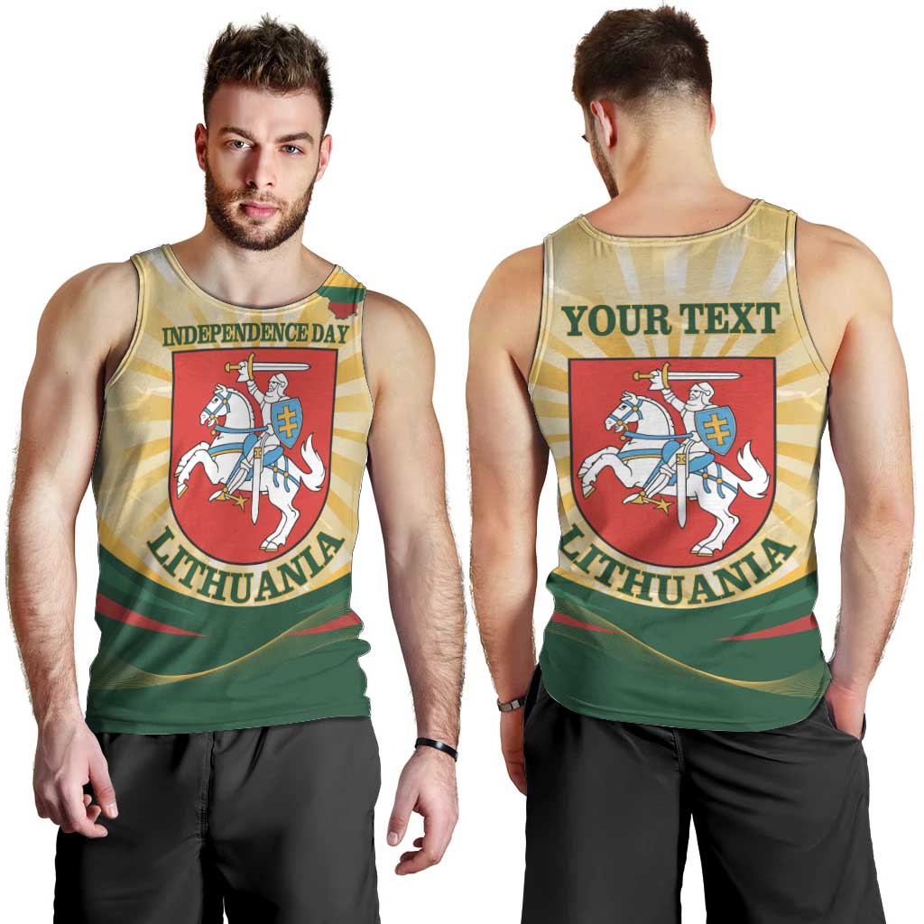 Personalised Lithuania Independence Day Men Tank Top Coat Of Arms Proud - Wonder Print Shop