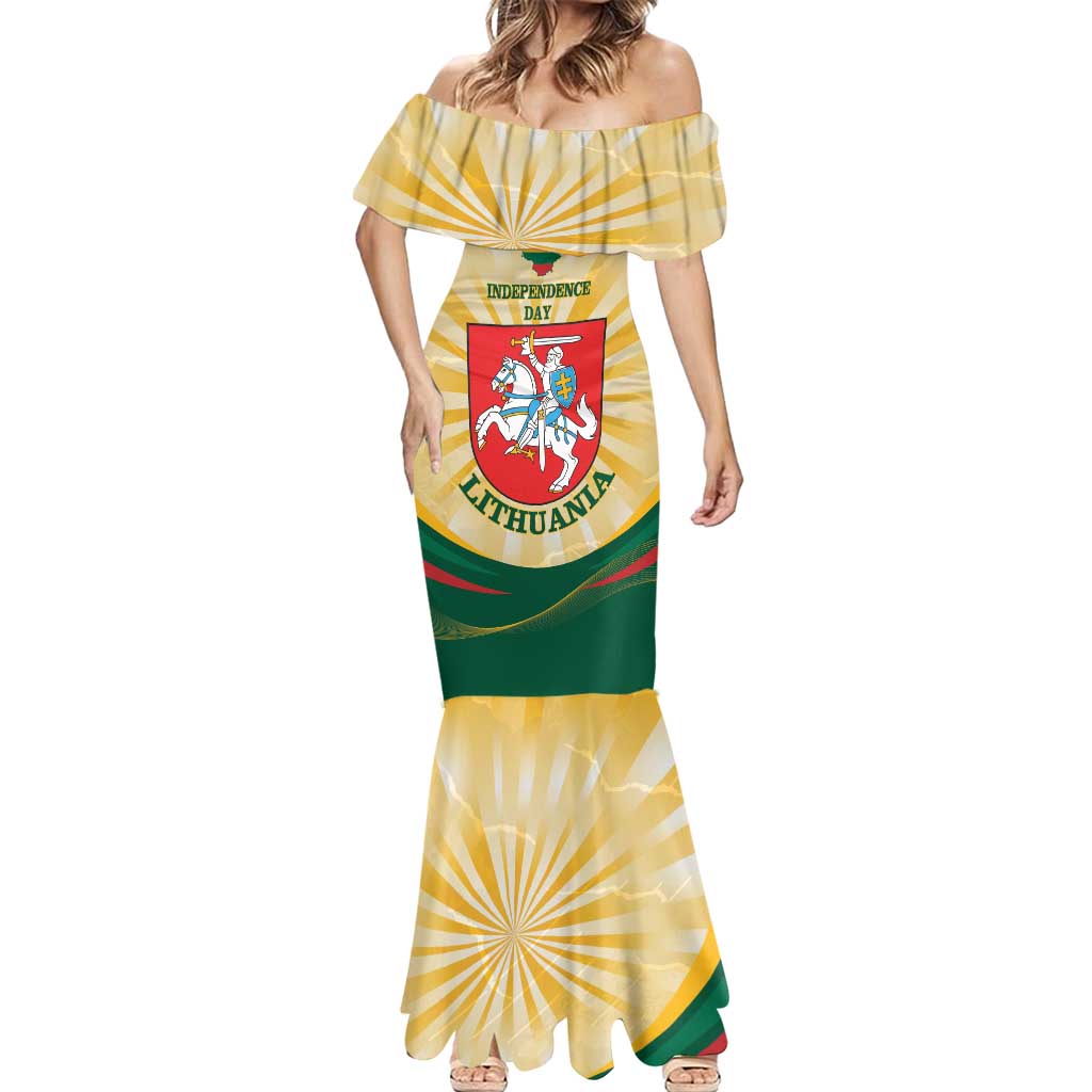 Personalised Lithuania Independence Day Mermaid Dress Coat Of Arms Proud - Wonder Print Shop