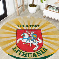Personalised Lithuania Independence Day Round Carpet Coat Of Arms Proud