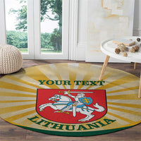 Personalised Lithuania Independence Day Round Carpet Coat Of Arms Proud