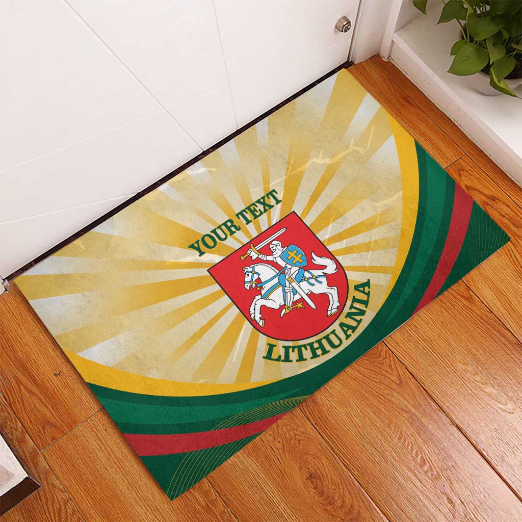 Personalised Lithuania Independence Day Rubber Doormat Coat Of Arms Proud - Wonder Print Shop