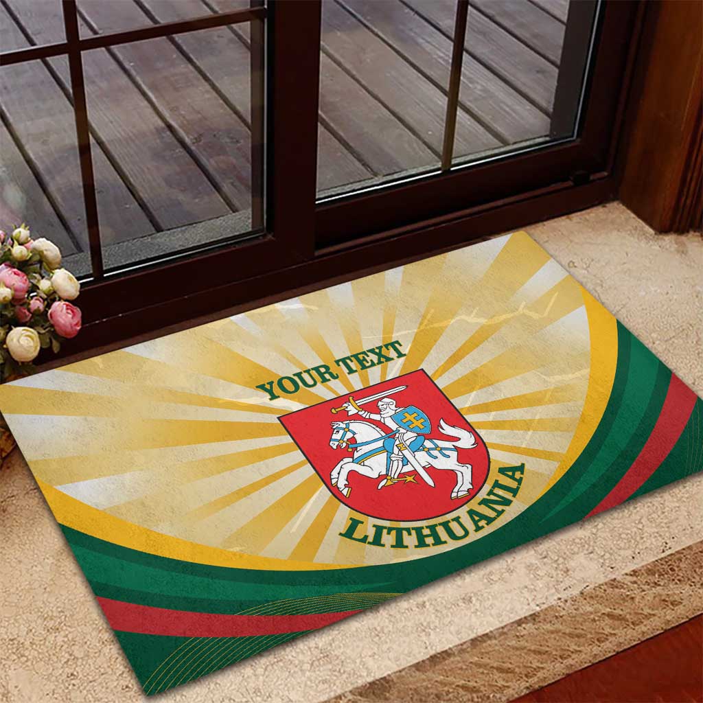 Personalised Lithuania Independence Day Rubber Doormat Coat Of Arms Proud - Wonder Print Shop