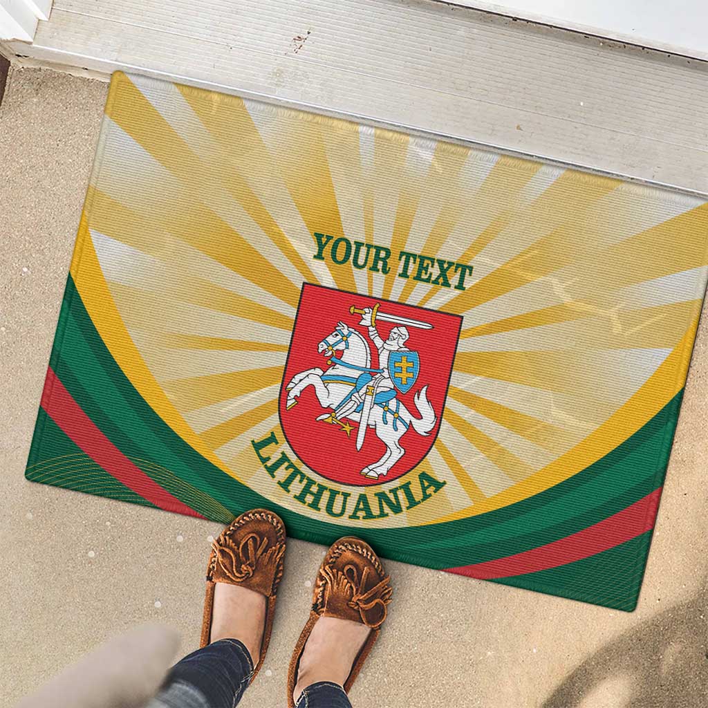 Personalised Lithuania Independence Day Rubber Doormat Coat Of Arms Proud - Wonder Print Shop