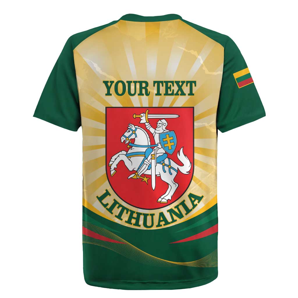 Personalised Lithuania Independence Day Rugby Jersey Coat Of Arms Proud - Wonder Print Shop