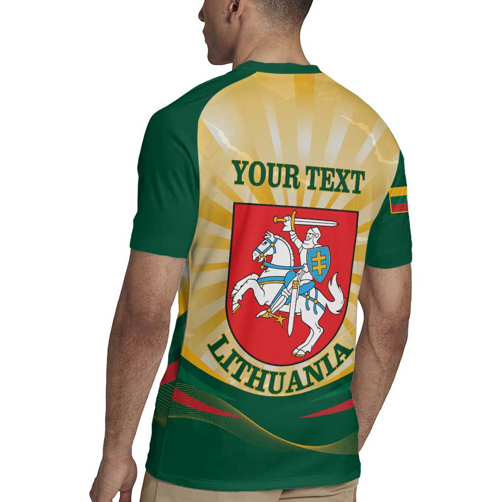 Personalised Lithuania Independence Day Rugby Jersey Coat Of Arms Proud - Wonder Print Shop