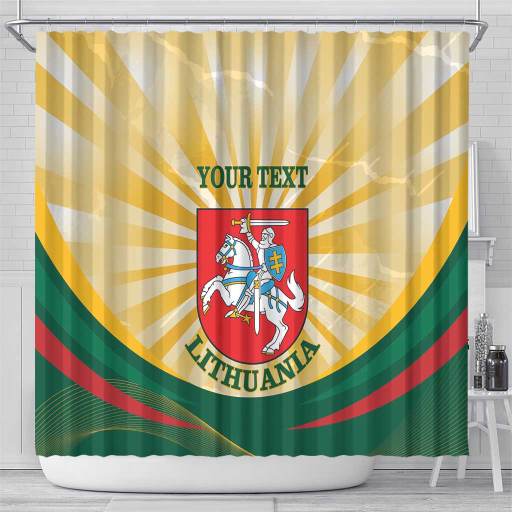 Personalised Lithuania Independence Day Shower Curtain Coat Of Arms Proud