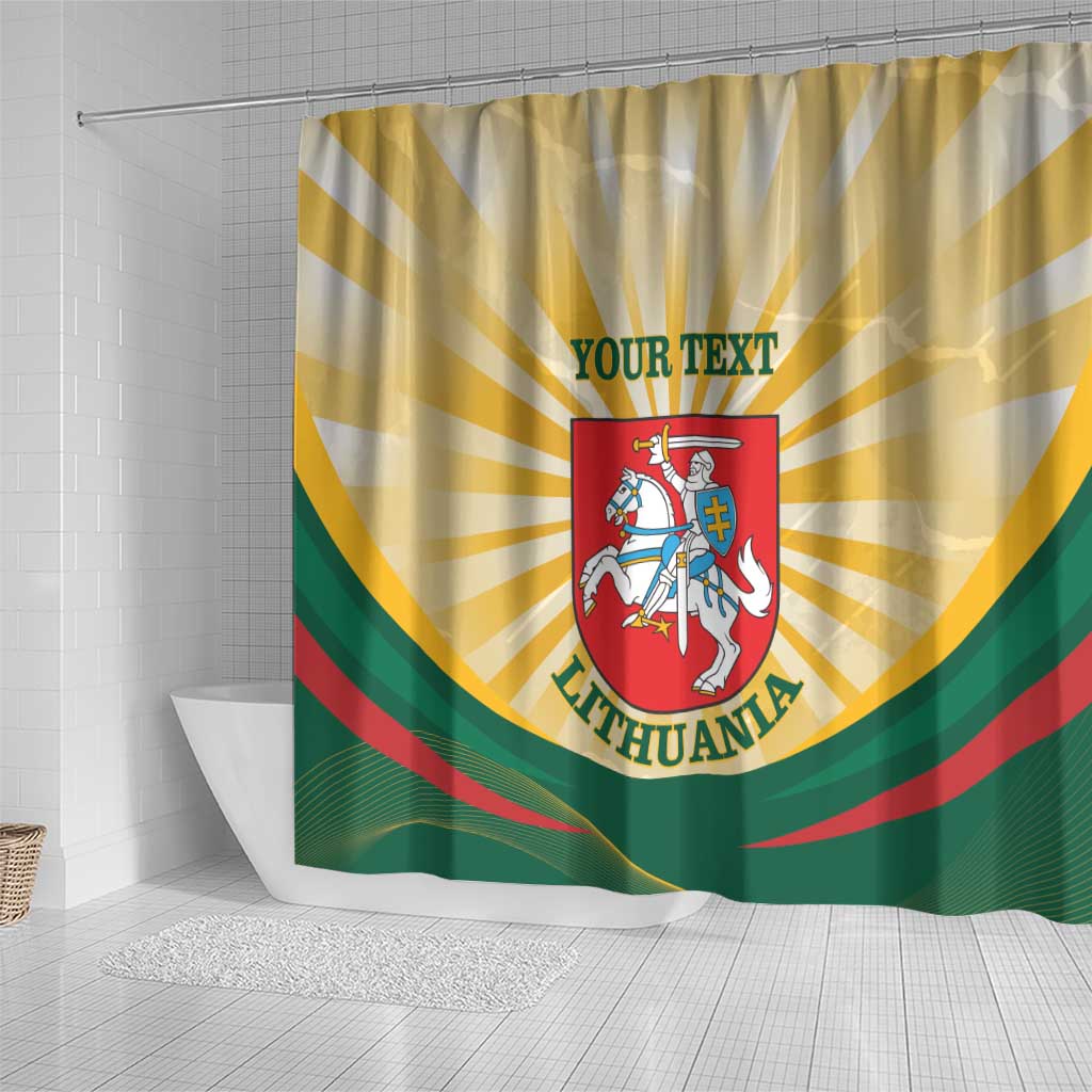 Personalised Lithuania Independence Day Shower Curtain Coat Of Arms Proud
