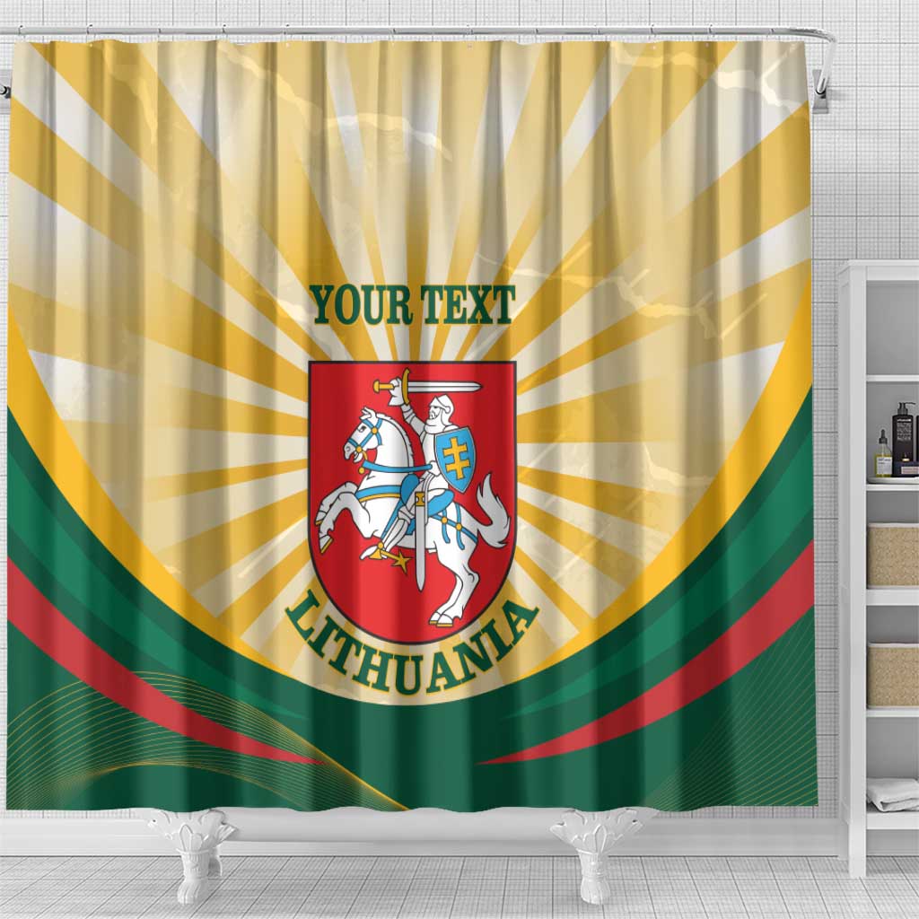 Personalised Lithuania Independence Day Shower Curtain Coat Of Arms Proud