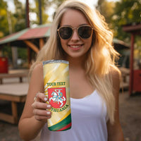 Personalised Lithuania Independence Day Skinny Tumbler Coat Of Arms Proud - Wonder Print Shop