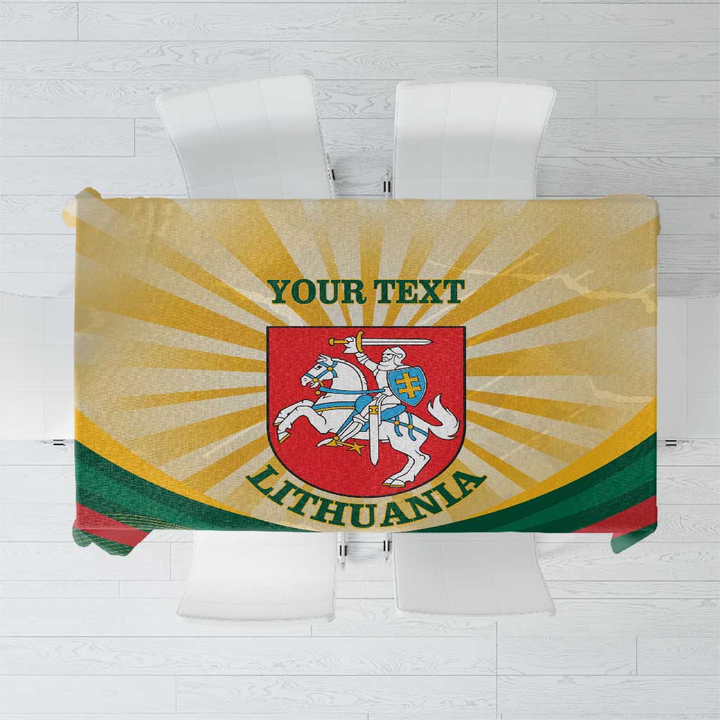 Personalised Lithuania Independence Day Tablecloth Coat Of Arms Proud - Wonder Print Shop