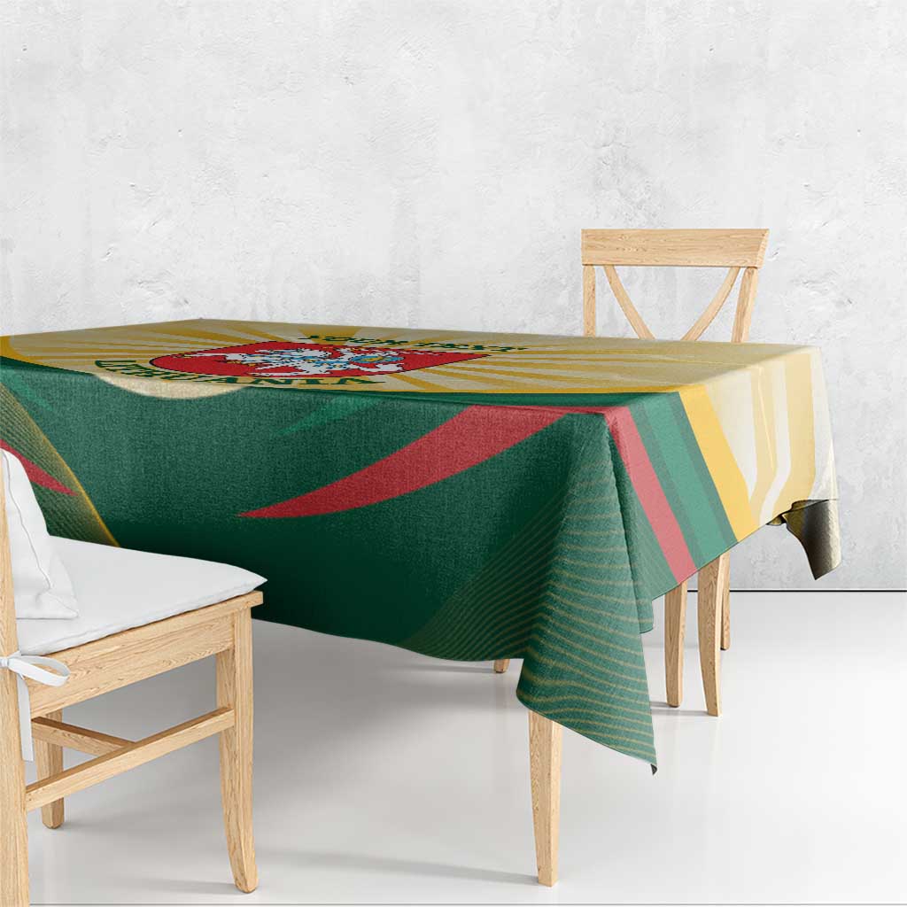 Personalised Lithuania Independence Day Tablecloth Coat Of Arms Proud - Wonder Print Shop