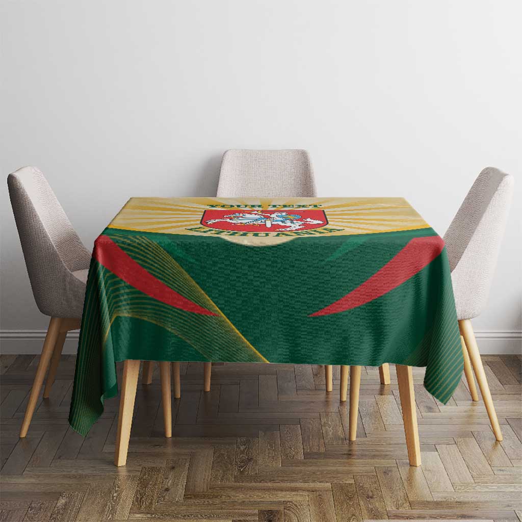 Personalised Lithuania Independence Day Tablecloth Coat Of Arms Proud - Wonder Print Shop