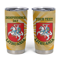 Personalised Lithuania Independence Day Tumbler Cup Coat Of Arms Proud - Wonder Print Shop