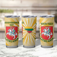 Personalised Lithuania Independence Day Tumbler Cup Coat Of Arms Proud - Wonder Print Shop
