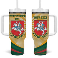 Personalised Lithuania Independence Day Tumbler With Handle Coat Of Arms Proud - Wonder Print Shop