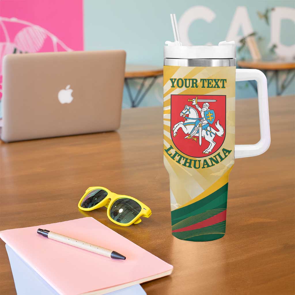 Personalised Lithuania Independence Day Tumbler With Handle Coat Of Arms Proud - Wonder Print Shop