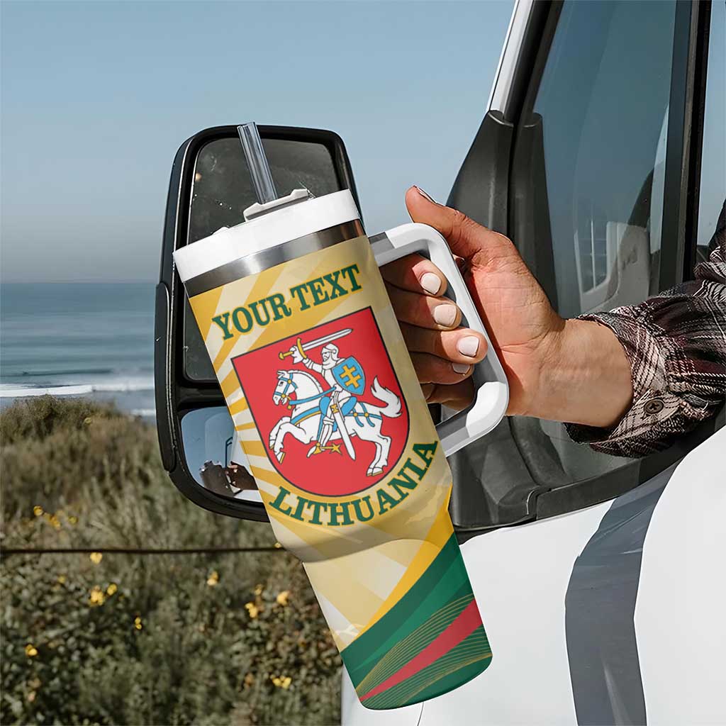 Personalised Lithuania Independence Day Tumbler With Handle Coat Of Arms Proud - Wonder Print Shop