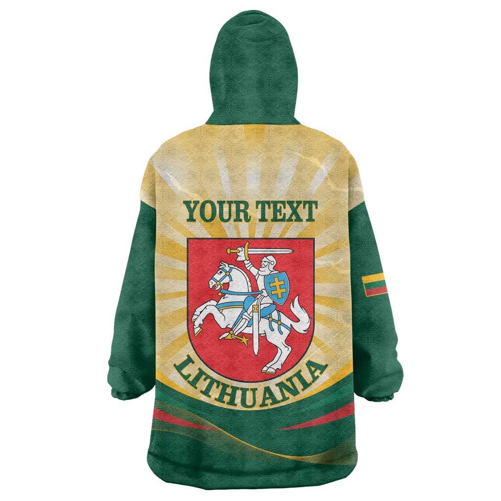 Personalised Lithuania Independence Day Wearable Blanket Hoodie Coat Of Arms Proud - Wonder Print Shop
