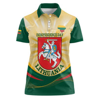 Personalised Lithuania Independence Day Women Polo Shirt Coat Of Arms Proud - Wonder Print Shop