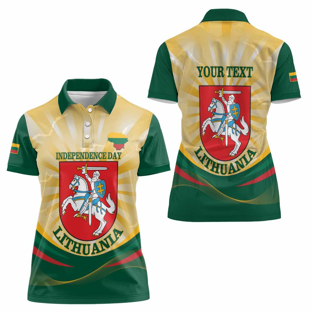 Personalised Lithuania Independence Day Women Polo Shirt Coat Of Arms Proud - Wonder Print Shop