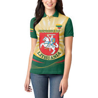 Personalised Lithuania Independence Day Women Polo Shirt Coat Of Arms Proud - Wonder Print Shop