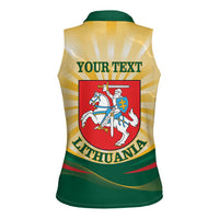 Personalised Lithuania Independence Day Women Sleeveless Polo Shirt Coat Of Arms Proud - Wonder Print Shop