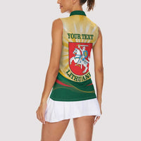 Personalised Lithuania Independence Day Women Sleeveless Polo Shirt Coat Of Arms Proud - Wonder Print Shop
