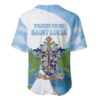 Proud To Be Saint Lucia 758 Baseball Jersey Pitons With Map - Wonder Print Shop