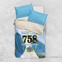 Proud To Be Saint Lucia 758 Bedding Set Pitons With Map - Wonder Print Shop