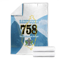 Proud To Be Saint Lucia 758 Blanket Pitons With Map