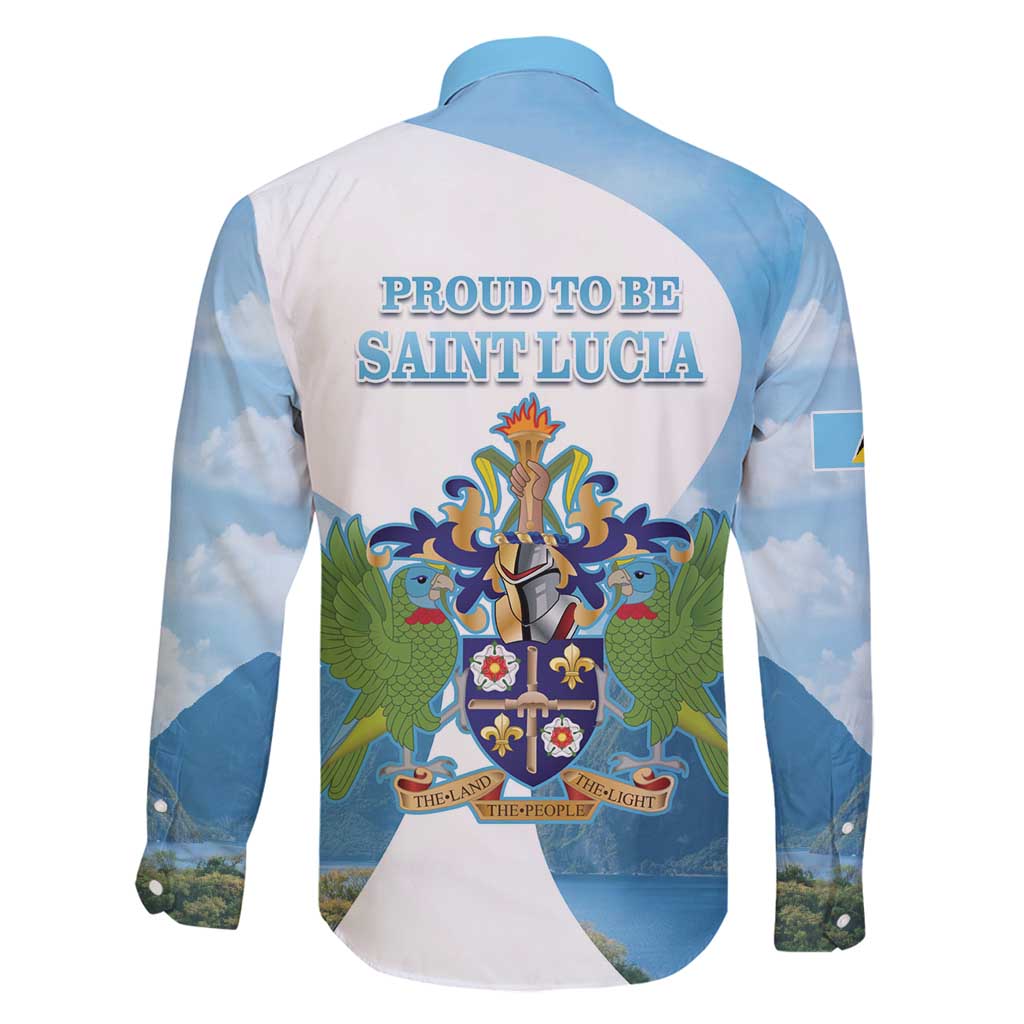 Proud To Be Saint Lucia 758 Family Matching Long Sleeve Bodycon Dress and Hawaiian Shirt Pitons With Map - Wonder Print Shop