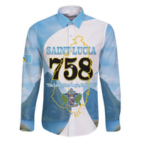 Proud To Be Saint Lucia 758 Family Matching Tank Maxi Dress and Hawaiian Shirt Pitons With Map - Wonder Print Shop