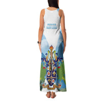 Proud To Be Saint Lucia 758 Family Matching Tank Maxi Dress and Hawaiian Shirt Pitons With Map - Wonder Print Shop