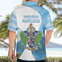 Proud To Be Saint Lucia 758 Hawaiian Shirt Pitons With Map - Wonder Print Shop