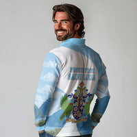 Proud To Be Saint Lucia 758 Long Sleeve Polo Shirt Pitons With Map - Wonder Print Shop