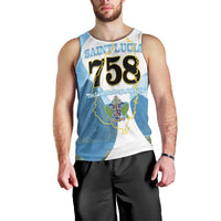 Proud To Be Saint Lucia 758 Men Tank Top Pitons With Map - Wonder Print Shop