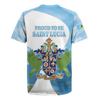 Proud To Be Saint Lucia 758 Rugby Jersey Pitons With Map - Wonder Print Shop