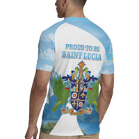 Proud To Be Saint Lucia 758 Rugby Jersey Pitons With Map - Wonder Print Shop