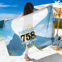 Proud To Be Saint Lucia 758 Sarong Pitons With Map - Wonder Print Shop