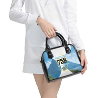 Proud To Be Saint Lucia 758 Shoulder Handbag Pitons With Map