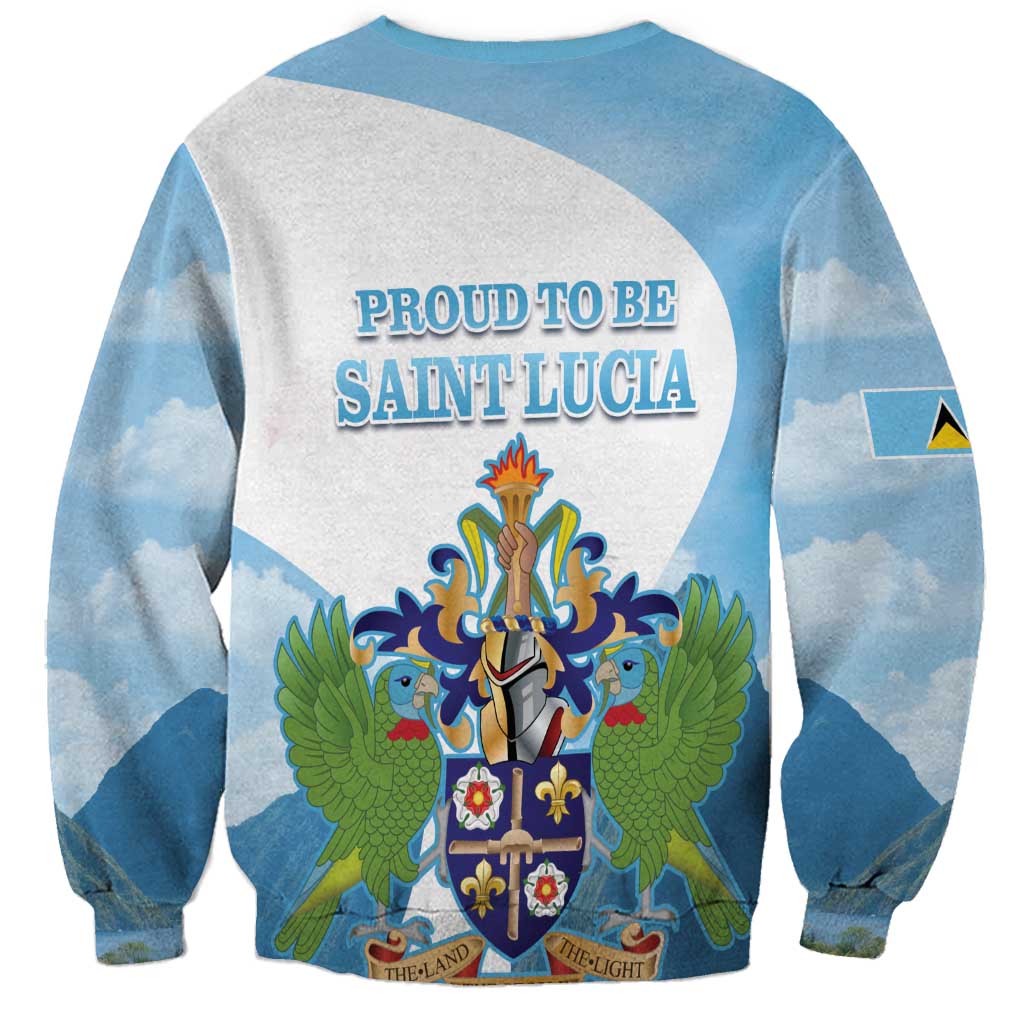 Proud To Be Saint Lucia 758 Sweatshirt Pitons With Map - Wonder Print Shop