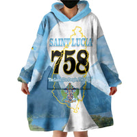 Proud To Be Saint Lucia 758 Wearable Blanket Hoodie Pitons With Map - Wonder Print Shop