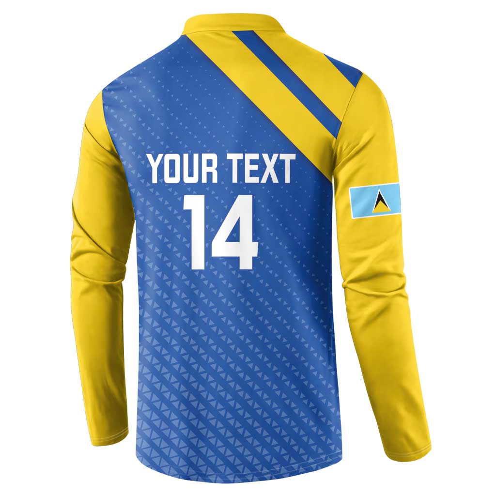 Custom Saint Lucia Football Button Sweatshirt 2025 Go Champions - Wonder Print Shop