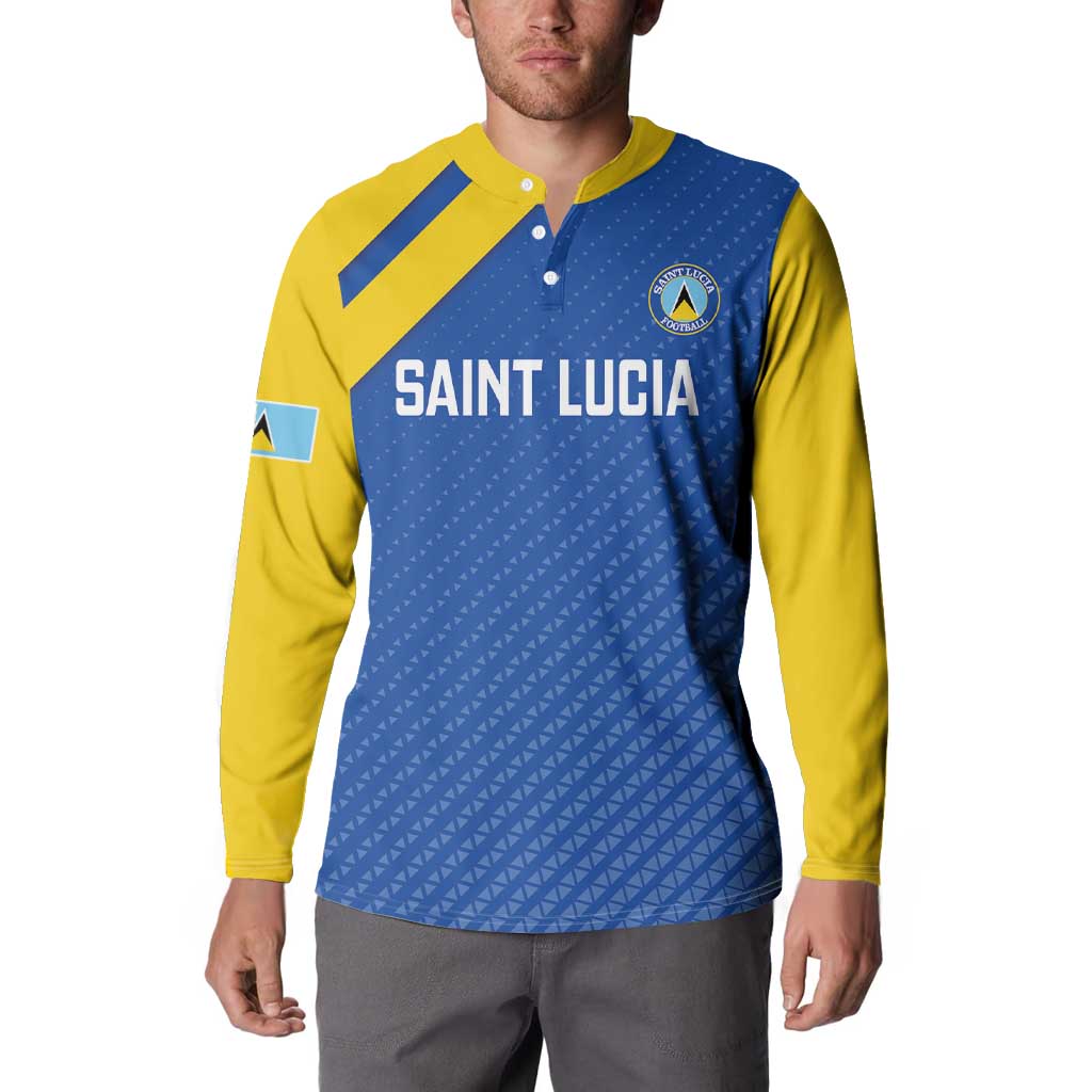 Custom Saint Lucia Football Button Sweatshirt 2025 Go Champions - Wonder Print Shop