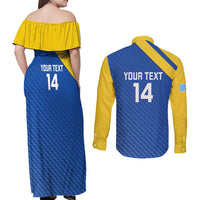 Custom Saint Lucia Football Couples Matching Off Shoulder Maxi Dress and Long Sleeve Button Shirt 2025 Go Champions - Wonder Print Shop