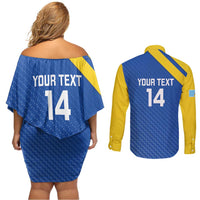 Custom Saint Lucia Football Couples Matching Off Shoulder Short Dress and Long Sleeve Button Shirt 2025 Go Champions - Wonder Print Shop