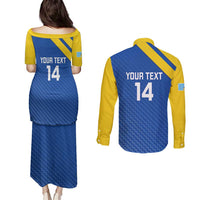 Custom Saint Lucia Football Couples Matching Puletasi and Long Sleeve Button Shirt 2025 Go Champions - Wonder Print Shop